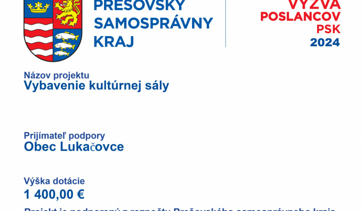 1. fotografia fotogalérie Projekty / Vybavenie kultúrnej sály - foto