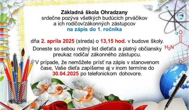 1. fotografia fotogalérie Zápis a deň otvorených dverí Základnej školy - foto