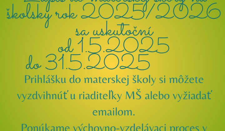 1. fotografia fotogalérie Zápis detí do MŠ - foto